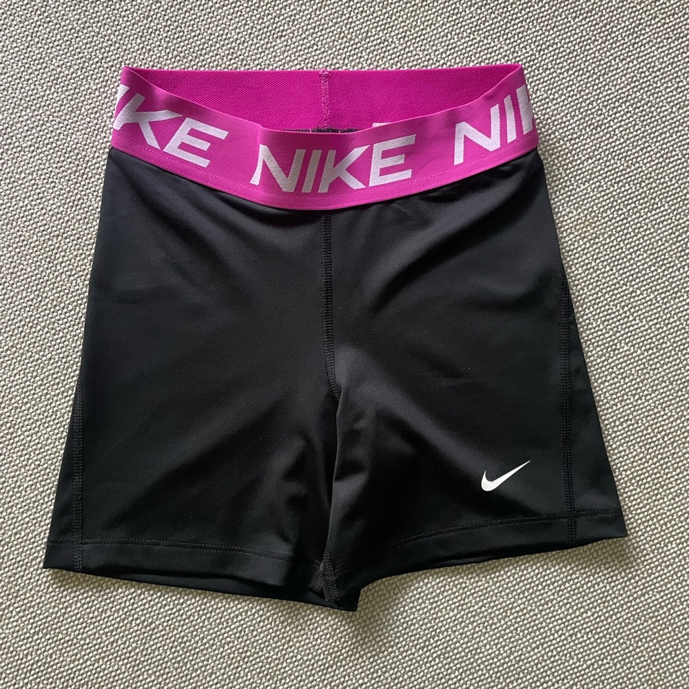 Nike Women's Black & Pink Biker Shorts